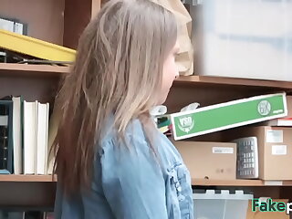 Harmless blonde black mailed by fake chief