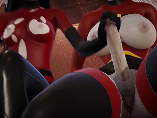 Incredibles - Double Futa - Violet Parr gets creampied by Helen - 3D Porn